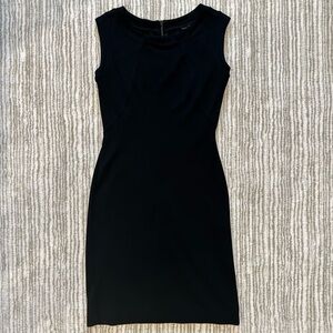 Ann Taylor Crew Neck Black Sleeveless Dress size 0 EUC